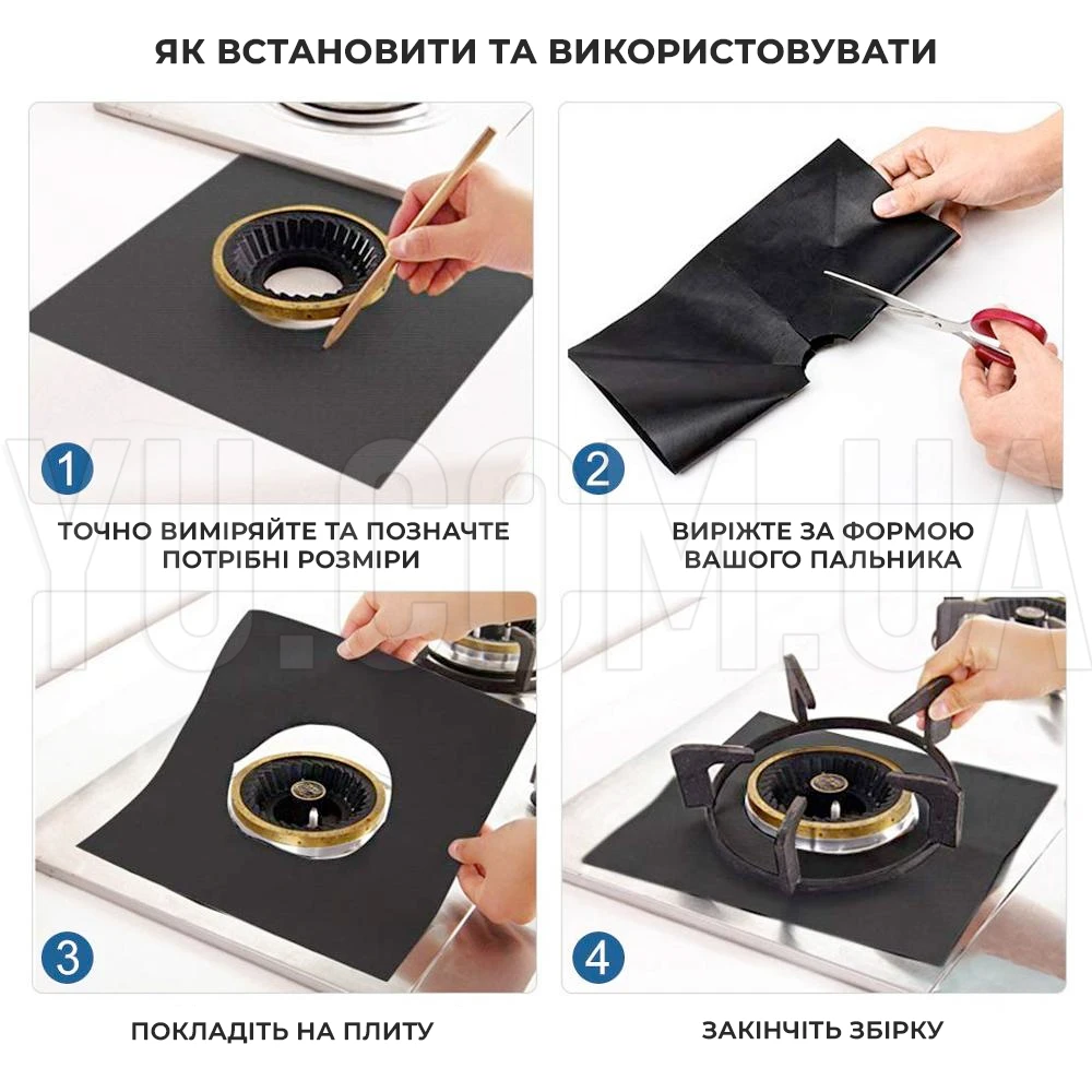 Комплект защитных накладок для плиты с антипригарным покрытием, жиронепроницаемая бумага